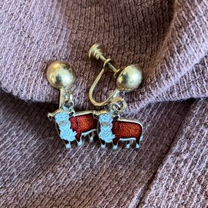 vintage Hereford screw on earrings